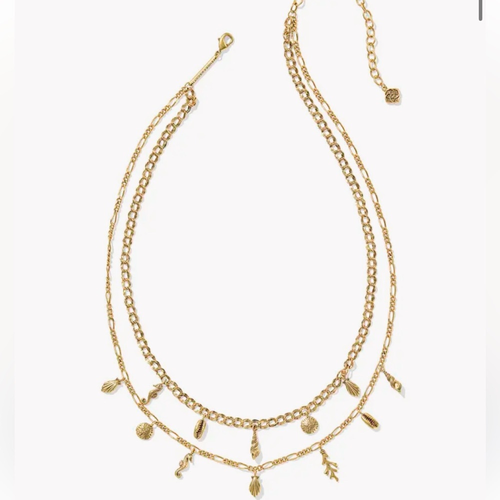 Vintage gold Kendra Scott summer shell layering necklace